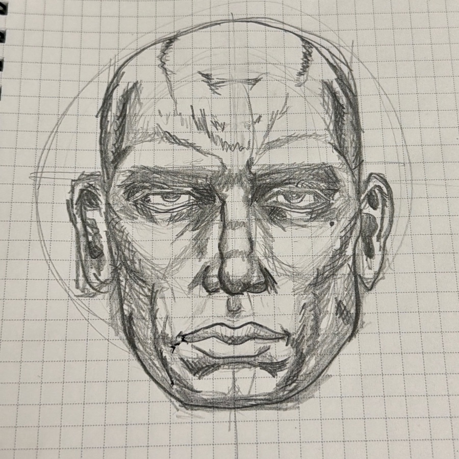 A pencil portrait study